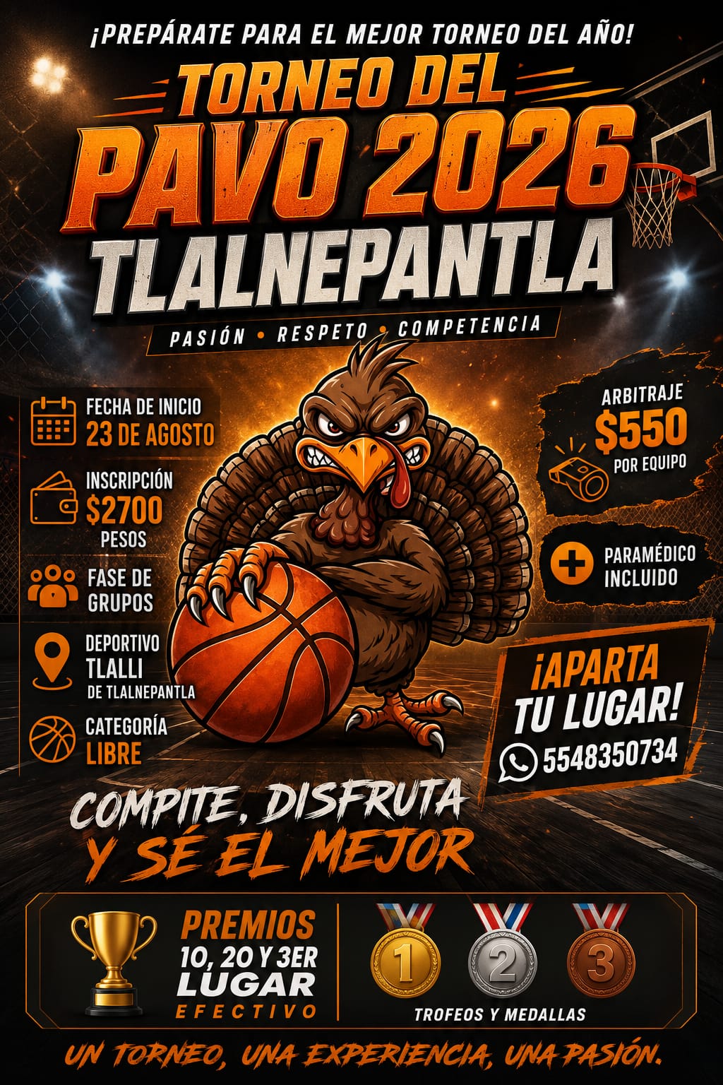 Cartel del Torneo del Pavo 2026 de Academia Thunder